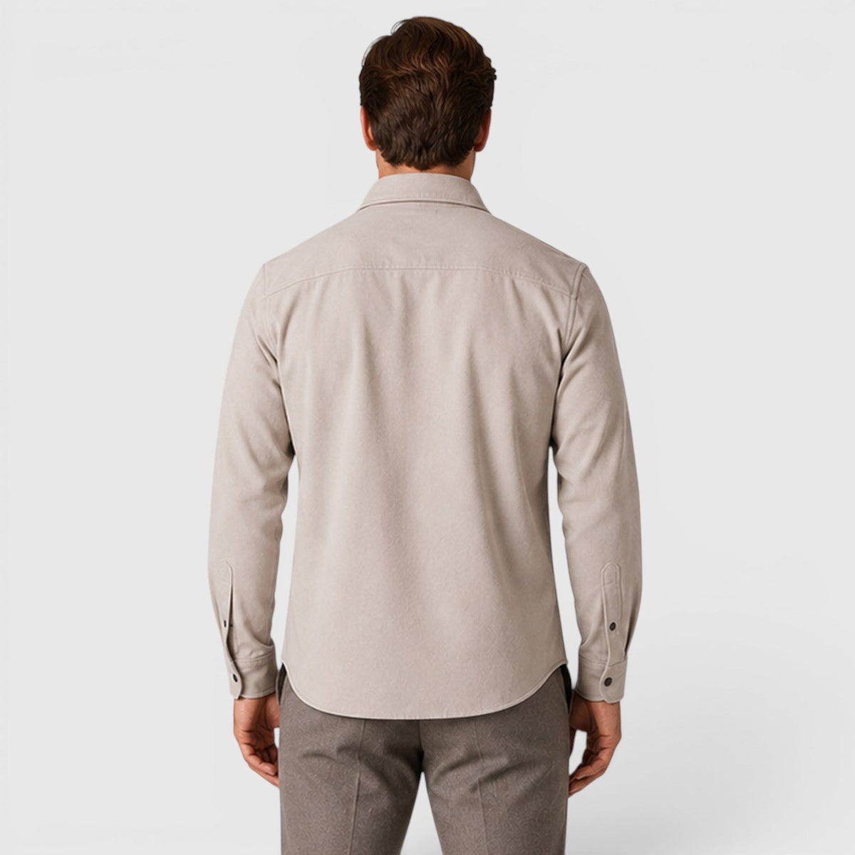 Men's Slim-Fit Brushed Cotton-Look Overshirt
