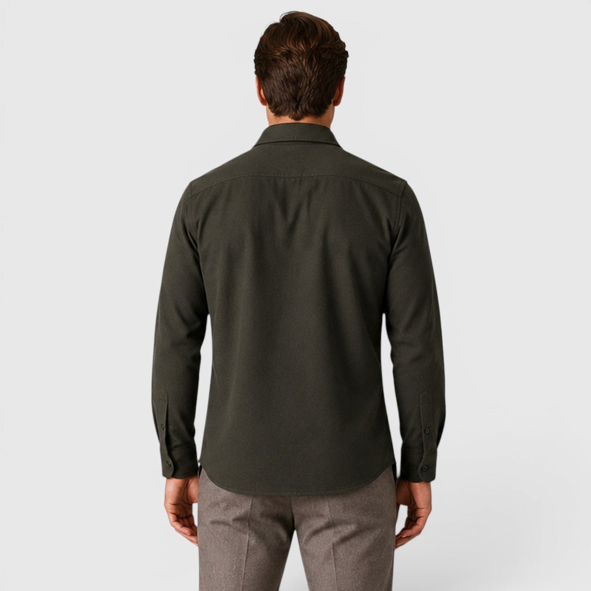 Men's Slim-Fit Brushed Cotton-Look Overshirt