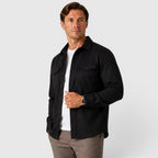 Men's Slim-Fit Brushed Cotton-Look Overshirt