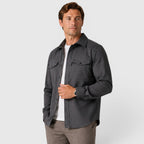 Men's Slim-Fit Brushed Cotton-Look Overshirt