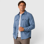 Men's Slim-Fit Brushed Cotton-Look Overshirt