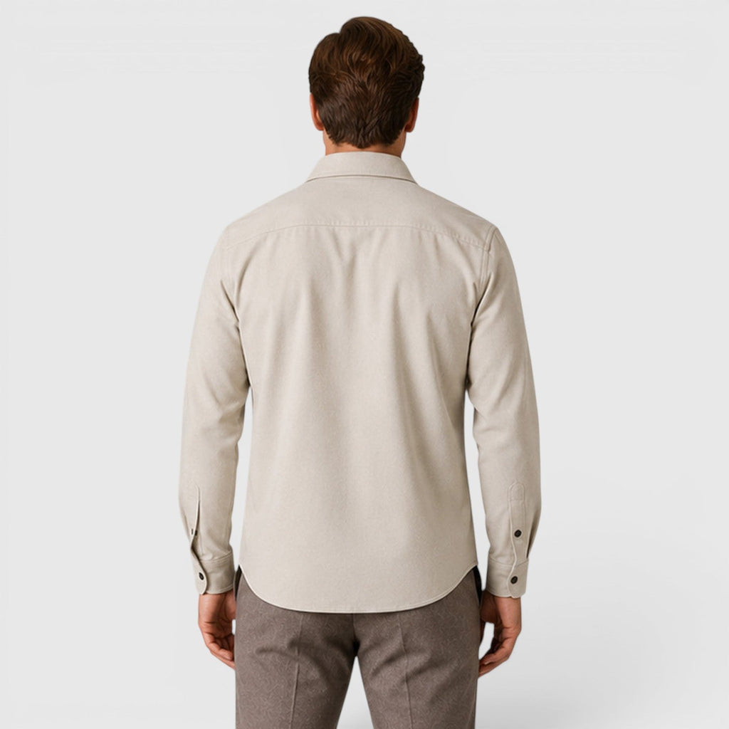 Men's Slim-Fit Brushed Cotton-Look Overshirt