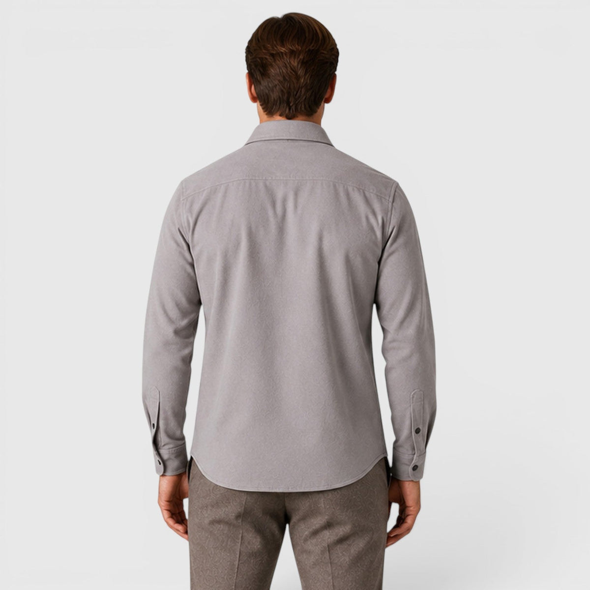 Men's Slim-Fit Brushed Cotton-Look Overshirt