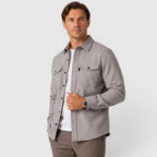 Men's Slim-Fit Brushed Cotton-Look Overshirt
