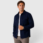 Men's Slim-Fit Brushed Cotton-Look Overshirt