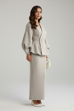 Structured peplum blazer detail with waist definition