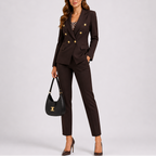 Slim straight-leg suit trousers with mid-rise waist