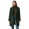 Classic windowpane check coat shown from the front