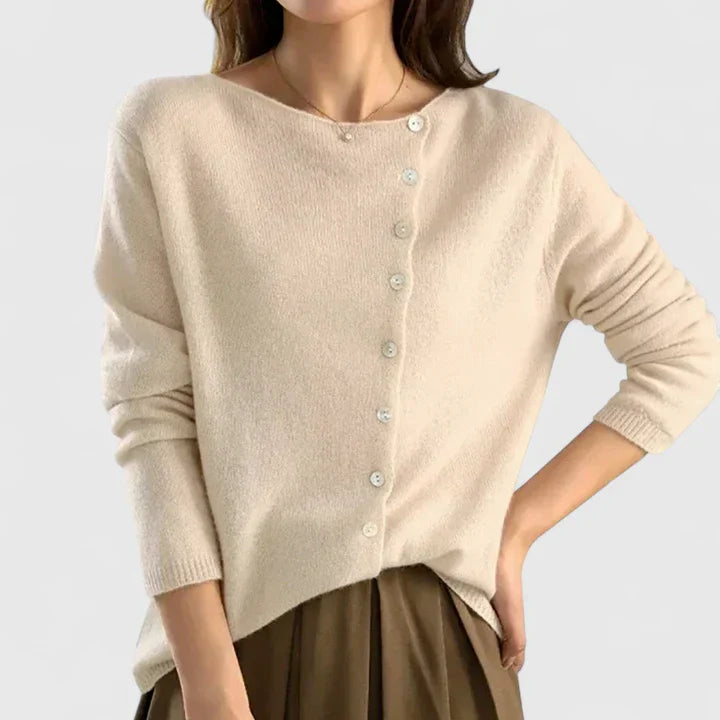 Women's button-down cardigan in beige