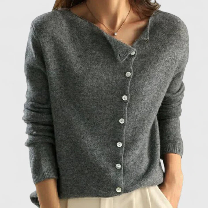 Women's button-down cardigan in gray
