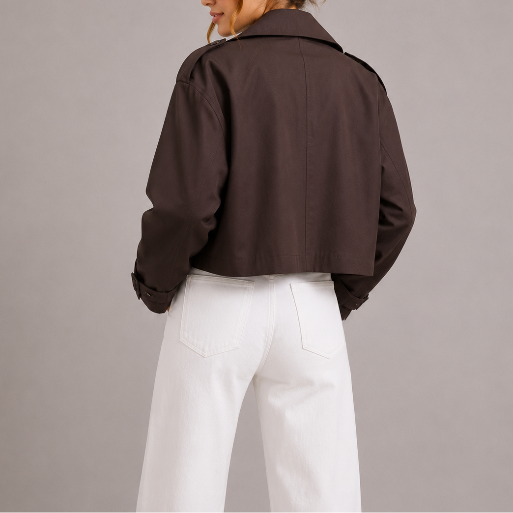 Women's Cropped Trench Coat detail