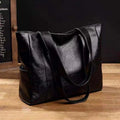 Women's Vintage Leather Shoulder Tote Bag - Large Capacity