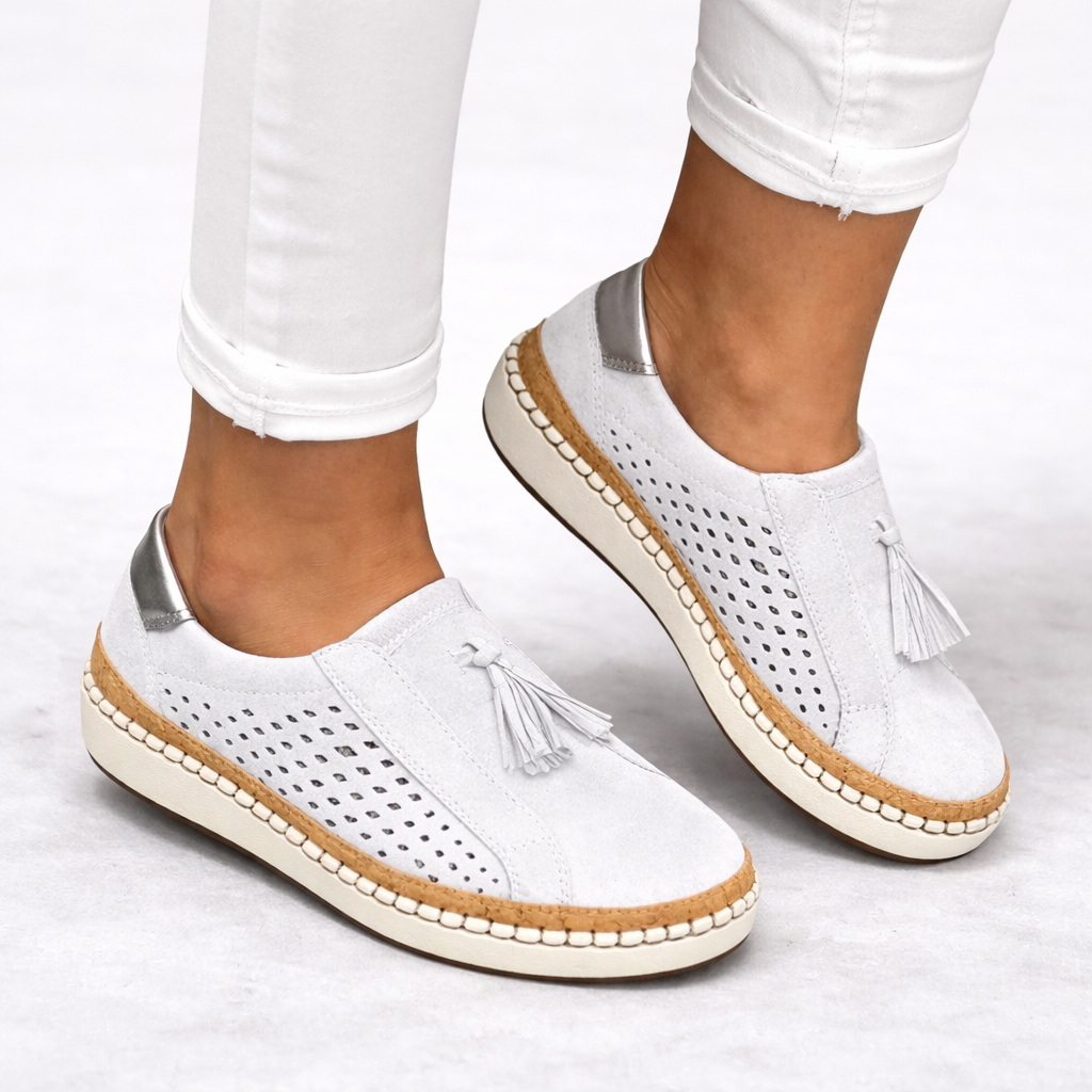 Women's orthopedic slip-on comfort shoes in white