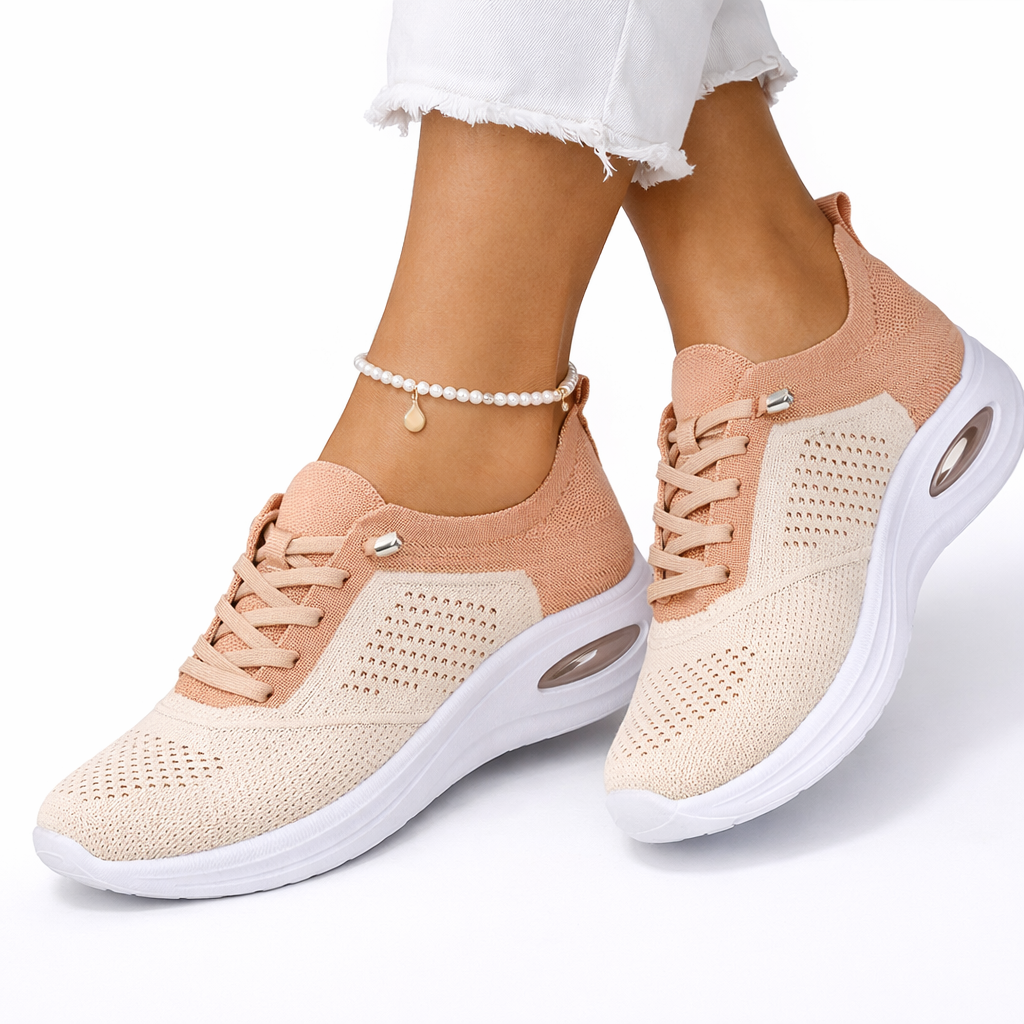 Women's orthopedic slip-on sneakers in beige