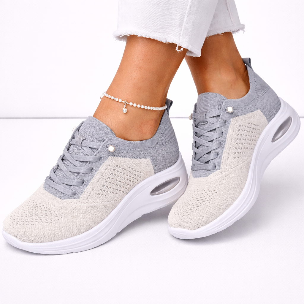 Women's orthopedic slip-on sneakers in gray