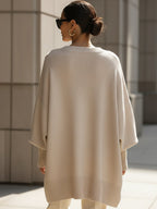 Women's oversized wool-blend round-neck sweater side