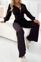 Tapered-leg tracksuit trousers shown on a model